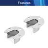 Juvielich Stainless Steel Rod Socket Closet Pole Sockets U-Shaped Open Type Socket Bracket Fit for 35mm/1.38" Pipe Diameter 2PCS view 3