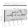 in The Middle of My Chaos There was You Key Holder for Wall, Love Inspirational Quote Mail Holder and Key Rack for Entryway, Farmhouse Home Decor Key Hooks, Rustic Key Hangers with 5 Hooks view 2