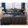 MZP Twin Quilt/Duvet Cover with Fitted Sheet 4 Piece Set Soft Double 100% Cotton Full/Queen Comforter Cover with Zipper Closure Corner Ties Fitted Sheet Pillowcases(Blue,200x230-180x200+25CM) view 2