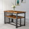 AWQM Dining Table Set with Two Benches, Kitchen Table Set for 4-6 Persons, Kitchen Table of 43.4 x 23.7 x 28.6 Inches, Bench of 38.6 x 11.9 x 17.6 Inches Each, Rustic Brown and Black (0826NewSet01) view 3