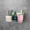 ZTBH Bathroom Divider Stainless Steel Bathroom Storage Shelf, Punch Free Bathroom Wall Hanging Storage Rack Bathroom Hardware Sets view 2