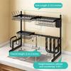 Over The Sink Dish Drying Rack Adjustable (25.6"-33.5"), 2 Tier Stainless Steel Large Dish Rack Drainer for Kitchen Counter Organizer Storage Space Saver with 10 Utility Hooks view 2