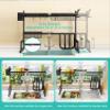 Over The Sink Dish Drying Rack Adjustable (25.6"-33.5"), 2 Tier Stainless Steel Large Dish Rack Drainer for Kitchen Counter Organizer Storage Space Saver with 10 Utility Hooks view 3