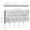 I Wish I Met You Sooner So I Could Love You Longer Key Holder for Wall, Bedroom Mail Holder and Key Rack for Entryway, Farmhouse Home Decor Key Hooks, Rustic Key Hangers with 5 Hooks view 2
