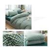 MZP Twin Quilt/Duvet Cover with Fitted Sheet 4 Piece Set Soft Double 100% Cotton Full/Queen Comforter Cover with Zipper Closure Corner Ties Fitted Sheet Pillowcases(Green B,200x230-180x200+25CM) view 3