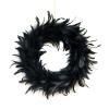 Wreath LIU- Halloween 15.7" Fluffy Black Feather for Halloween Decorations, Spooky Scene Party Favors, Photo Props, Front Door Window Wall Decor view 1