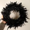 Wreath LIU- Halloween 15.7" Fluffy Black Feather for Halloween Decorations, Spooky Scene Party Favors, Photo Props, Front Door Window Wall Decor view 2