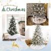 Christmas Tree Skirt Faux Fur Xmas Holiday Decorative Shiny Tree Skirt Thick Tree Skirt Sparkly Sequin White Snowflakes Tree Mats Holiday New Year Home Decoration 48inch Rose Gold view 2