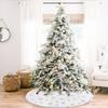 48 Inches Christmas Tree Skirt Plush Luxury Faux Fur Tree Skirt with Sequined Gold Snowflakes Large Christmas Tree Mats for Xmas Tree Holiday Party New Year Decorations view 2