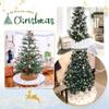 48 Inches Christmas Tree Skirt Plush Luxury Faux Fur Tree Skirt with Sequined Gold Snowflakes Large Christmas Tree Mats for Xmas Tree Holiday Party New Year Decorations view 3