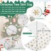 48 Inches Christmas Tree Skirt Plush Luxury Faux Fur Tree Skirt with Sequined Gold Snowflakes Large Christmas Tree Mats for Xmas Tree Holiday Party New Year Decorations view 4