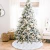 36inch Christmas Tree Skirt Snowy White Fluffy Tree Mat Faux Fur Xmas Double-Layers Tree Skirt for Christmas Decorations Holiday Ornament Living Room Tree Mats with Sequin Embroidery view 2