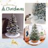 36inch Christmas Tree Skirt Snowy White Fluffy Tree Mat Faux Fur Xmas Double-Layers Tree Skirt for Christmas Decorations Holiday Ornament Living Room Tree Mats with Sequin Embroidery view 3