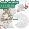 36inch Christmas Tree Skirt Snowy White Fluffy Tree Mat Faux Fur Xmas Double-Layers Tree Skirt for Christmas Decorations Holiday Ornament Living Room Tree Mats with Sequin Embroidery view 4