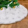 Christmas Tree Skirts White Tree Cover Sparkly Tree Mats 48inch Large Plush Fluffy Xmas Tree Skirt for Winter Holiday Festivel Tabletop Thick Tree Decoration view 1
