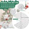 Christmas Tree Skirts White Tree Cover Sparkly Tree Mats 48inch Large Plush Fluffy Xmas Tree Skirt for Winter Holiday Festivel Tabletop Thick Tree Decoration view 3