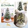 Christmas Tree Skirts 36inch Faux Plush White Tree Skirt Double Layers Gold Snowflakes Tree Skirt Cover Fluffy Round for Holiday Party Christmas Tree Decorations view 3