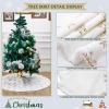 Christmas Tree Skirts 36inch Faux Plush White Tree Skirt Double Layers Gold Snowflakes Tree Skirt Cover Fluffy Round for Holiday Party Christmas Tree Decorations view 4