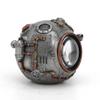 Veronese Design 3 3/8 Inch Tall Steampunk Orb from Outer Space Alien Collectible Cold Cast Pewter Finish Resin Sculpture view 2
