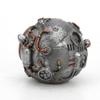Veronese Design 3 3/8 Inch Tall Steampunk Orb from Outer Space Alien Collectible Cold Cast Pewter Finish Resin Sculpture view 4