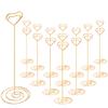 IMAMIN 16pcs Place Card Holders, 8.75 Inches Tall Table Number Holders, Gold Picture Holder for Tables with Heart Shaped Clip for Wedding, Photos, Food Signs, Memo Notes, Restaurant, Birthday view 1