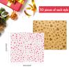 ASTARON 100pcs Christmas Wax Paper Sheets for Food Wrapping, Christmas Greaseproof Tissue Wax Paper for Candy Cookies Sandwich Wrapping Fried Food Basket Liner(Brown Red) view 2