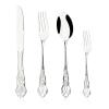 Snplowum 24-piece 6 Sets flatware, Retro Royal Dinnerware 18/0 Stainless Steel Utensils include Knife Fork Spoon And Dessert Fork (Silver) view 1