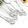 Snplowum 24-piece 6 Sets flatware, Retro Royal Dinnerware 18/0 Stainless Steel Utensils include Knife Fork Spoon And Dessert Fork (Silver) view 3