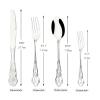 Snplowum 24-piece 6 Sets flatware, Retro Royal Dinnerware 18/0 Stainless Steel Utensils include Knife Fork Spoon And Dessert Fork (Silver) view 4
