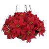 Bo Lala Christmas Flowers Chain Hanging Basket Flowerpot Artificial Flower Poinsettias Silk Ornament Flowers for Indoor Outdoor Home and Garden Christmas and New Year Decoration (Medium Basket) view 3