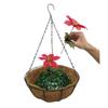 Bo Lala Christmas Flowers Chain Hanging Basket Flowerpot Artificial Flower Poinsettias Silk Ornament Flowers for Indoor Outdoor Home and Garden Christmas and New Year Decoration (Medium Basket) view 4