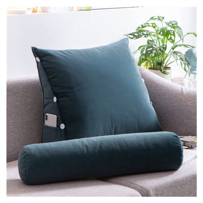 AYLYHD Back Rest Bed, Bed Backrest Cushion, Sofa Bed Upholstered with Headrest Bedside Cushion Triangle Pillow Sofa Large Backrest Office Bay Window Lumbar Pillow, Washable