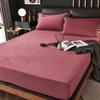 CFYCYHDZHT Bedding Set,Warm Thick Crystal Velvet Deep Pocket Fitted Sheet, Solid Color Mattress Protector for Adult Bedroom Bed Cover Red 120200cm view 1