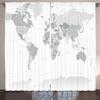 Ambesonne Grey Curtains, Detailed World Map with All Countries Major Capital Cities Universe Earth Continents, Living Room Bedroom Window Drapes 2 Panel Set, 108" X 96", Grey White view 1