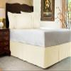 1 Piece Stripe 20" Drop Tailored Bed Skirt 600TC Egyptian Cotton (Ivory, Calking) view 1