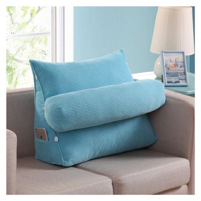 AYLYHD Reading & Bed Rest Pillow, Daybed Backrest Wedge Pillow Support Cushion Adjustable Neck Pillow for Reading/Relaxing/Watching TV (Color : D, Size : 60x50x22cm)