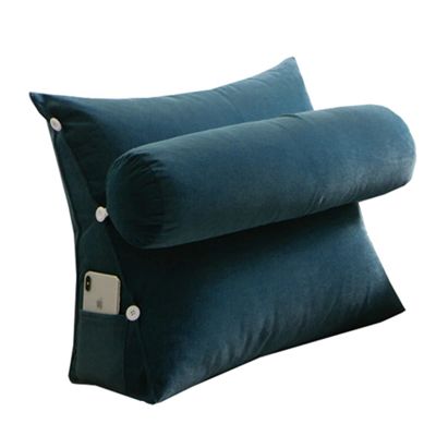 AYLYHD Wedge Reading Backrests Pad, Reading and TV Pillow, Back Wedge Cushion Pillow with Adjustable Neck Pillow and Pockets, Home Bedrest Reading Pillow, Back Support Pillow