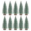 10Pcs 6 Inch Mini Christmas Tree Pin Tree with Snow Covered Tabletop Xmas for Miniature Scenes, Christmas Crafting and Home Party Decoration view 1