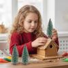 10Pcs 6 Inch Mini Christmas Tree Pin Tree with Snow Covered Tabletop Xmas for Miniature Scenes, Christmas Crafting and Home Party Decoration view 2