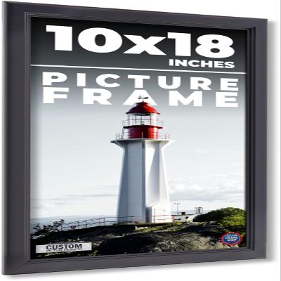 10x18 Frame Black Passaggi Solid Wood Picture Frame Width 1.5 Inches | Interior Depth 0.5 Inches | Passaggi Nero Modern Photo Frame Complete with UV Acrylic, Foam Board Backing & Hanging Hardware