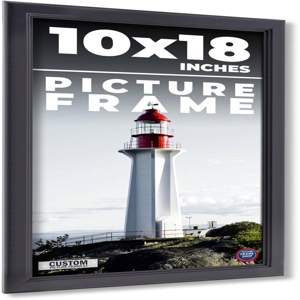 10x18 Frame Black Passaggi Solid Wood Picture Frame Width 1.5 Inches | Interior Depth 0.5 Inches | Passaggi Nero Modern Photo Frame Complete with UV Acrylic, Foam Board Backing & Hanging Hardware