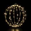 LED Lighted Hanging Ball Christmas Decoration - 8" - Warm White Lights view 3