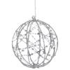 LED Lighted Silver Wire Christmas Ball Decoration - Warm White Lights - 8" view 1