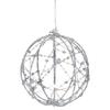LED Lighted Silver Wire Christmas Ball Decoration - Warm White Lights - 8" view 2