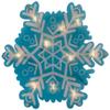 11.75" Lighted Blue and White Snowflake Christmas Window Silhouette view 1