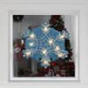 11.75" Lighted Blue and White Snowflake Christmas Window Silhouette view 3