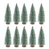 10Pcs 10Cm Christmas Tree Miniature Pin Tree with Wooden Base DIY for Home Party Decor view 1