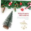 10Pcs 10Cm Christmas Tree Miniature Pin Tree with Wooden Base DIY for Home Party Decor view 2
