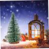 10Pcs 10Cm Christmas Tree Miniature Pin Tree with Wooden Base DIY for Home Party Decor view 4
