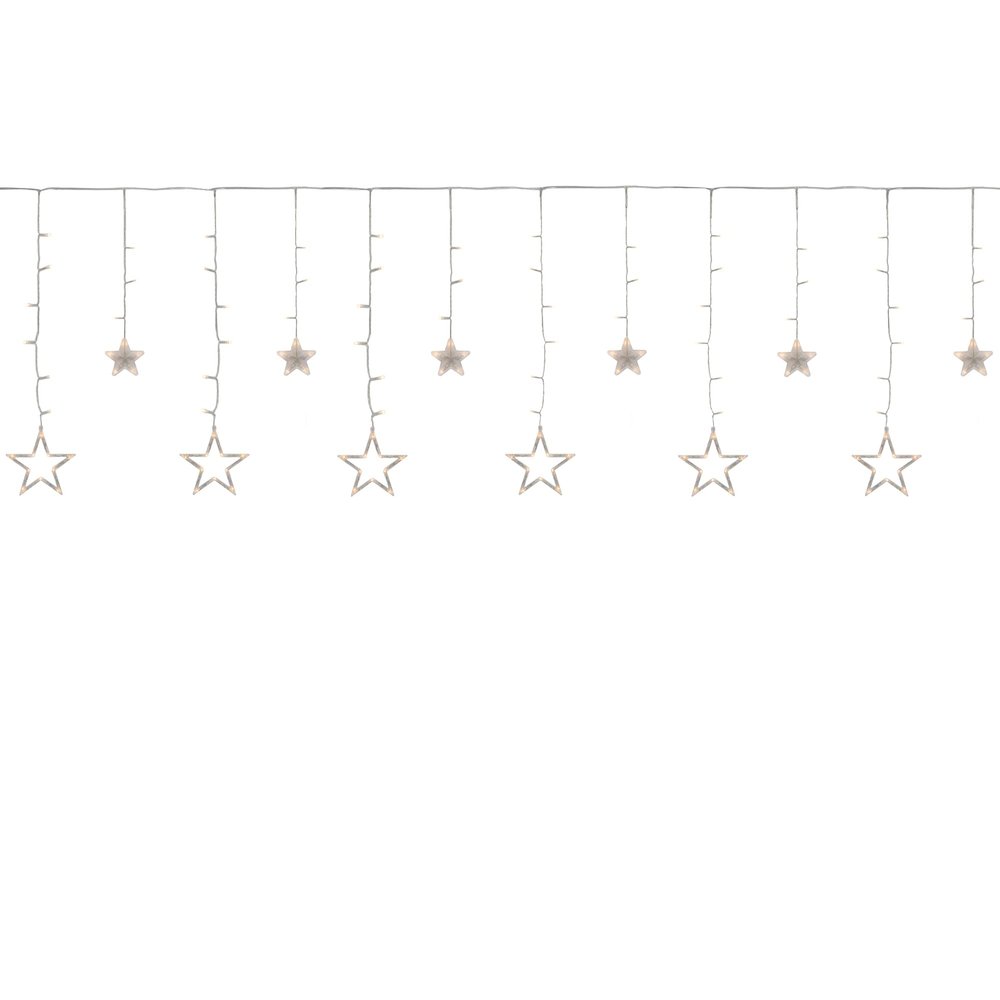 Northlight LED Star Curtain Christmas Lights - Clear - 17' Clear Wire - 138ct